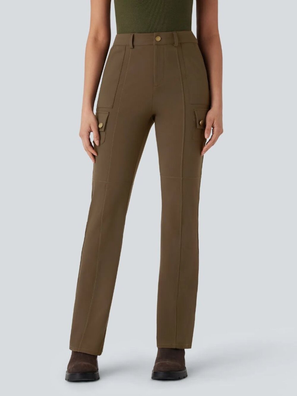 Halara DayStretch Brown High Waisted Skinny Cargo Pants Size Small